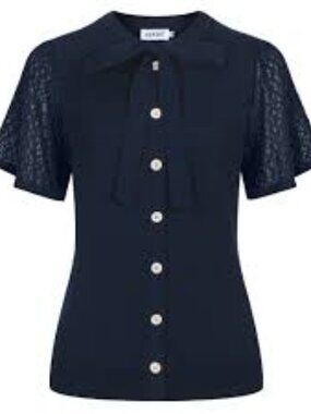 New with Tags: Oxknit Dark Blue Button Down Cardigan 100% Cotton Knit